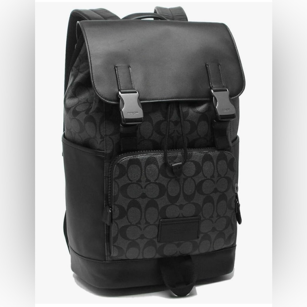 Coach Charcoal and Black Signature Backpack